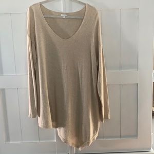 J Jill Asymmetrical Lighter Weight Tunic Sweater Top Size Large - GUC